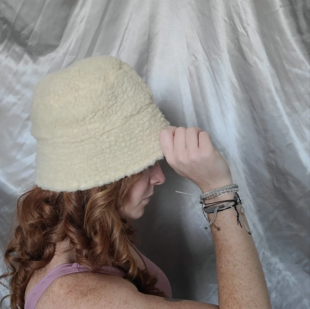 Western Mobwife Emo Coastal Alt Brown Leather & Sherpa Reversible Bucket Hat
